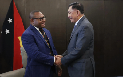 Menhan RI Kerja Sama Lintas Batas Bersama Menhan Papua Nugini
