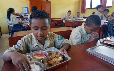 Sejumlah Murid Menikmati Makan Bergizi Gratis