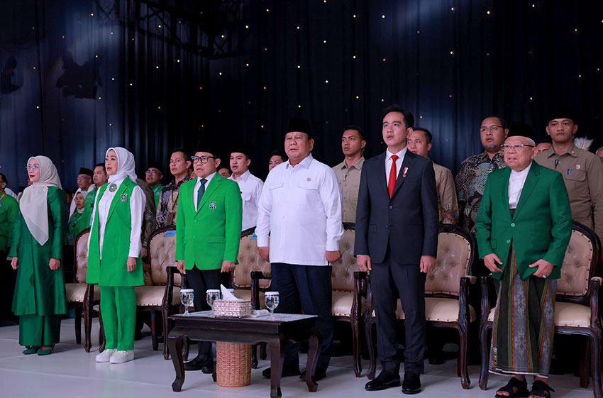 Presiden Prabowo menghadiri acara Harlah ke-27 PKB, di JCC, Jakarta, Rabu (23/7). [Tim Media Presiden]