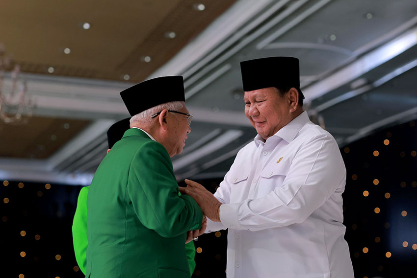 Presiden Prabowo menghadiri acara Harlah ke-27 PKB, di JCC, Jakarta, Rabu (23/7). [Tim Media Presiden]