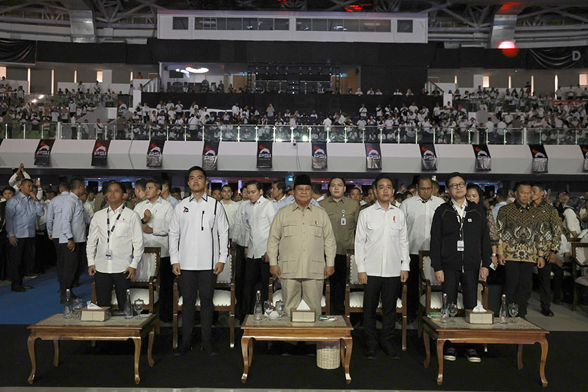 Presiden Prabowo menghadiri penutupan Kongres PSI 2025, di Edutorium KH Ahmad Dahlan, UMS, Solo, Jawa Tengah, Minggu (20/7). [astakom/Tim Media Presiden]