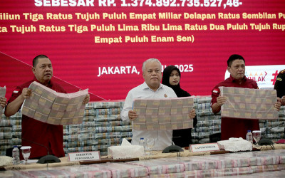 Kejagung Sita Uang Tunai 1,37 Triliun Rupiah