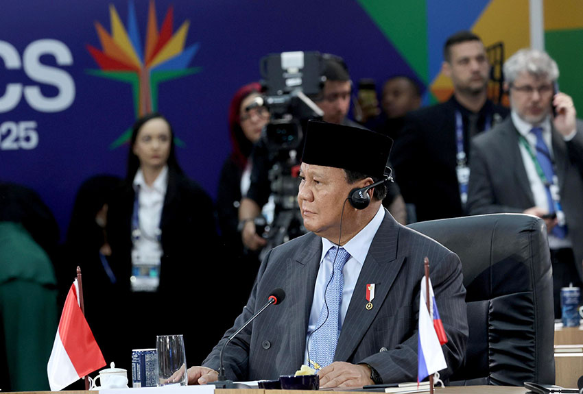Presiden Prabowo  menghadiri KTT BRICS, di Rio de Janeiro, Brasil, Minggu (6/7). [Tim Media Presiden]
