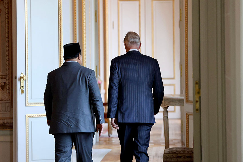 Presiden Prabowo bertemu Raja Belgia Philippe Léopold Louis Marie, di Istana Laeken, Brussel, Belgia, Minggu (13/7). [Tim Media Presiden]