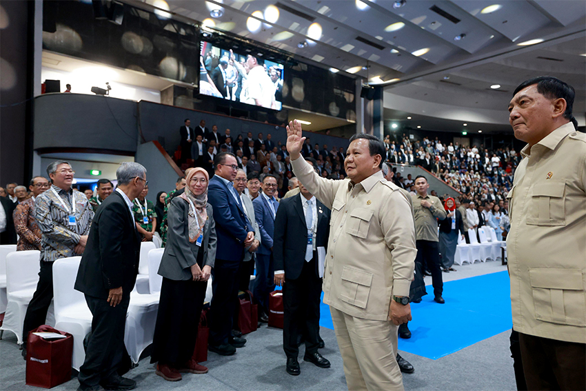 Presiden Prabowo menghadiri KSTI 2025, di Gedung Sabuga ITB, Bandung, Jawa Barat, Kamis (7/8). [Tim Media Presiden]