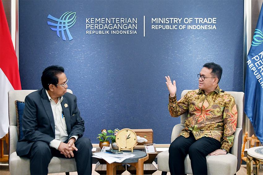 Mendag Budi Santoso menerima kunjungan Waketum Kadin Juan Permata Adoe, di Kantor Kemendag, Jakarta, Selasa (5/8).[astakom/Kemendag]