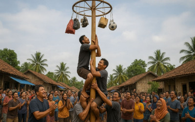 Agustusan Vibes! Begini Tips & Trik Menang Lomba Panjat Pinang