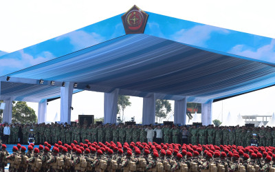 Prabowo ke 27.384 Personel TNI di Batujajar : Indonesia Harus Punya Pertahanan Sangat Kuat