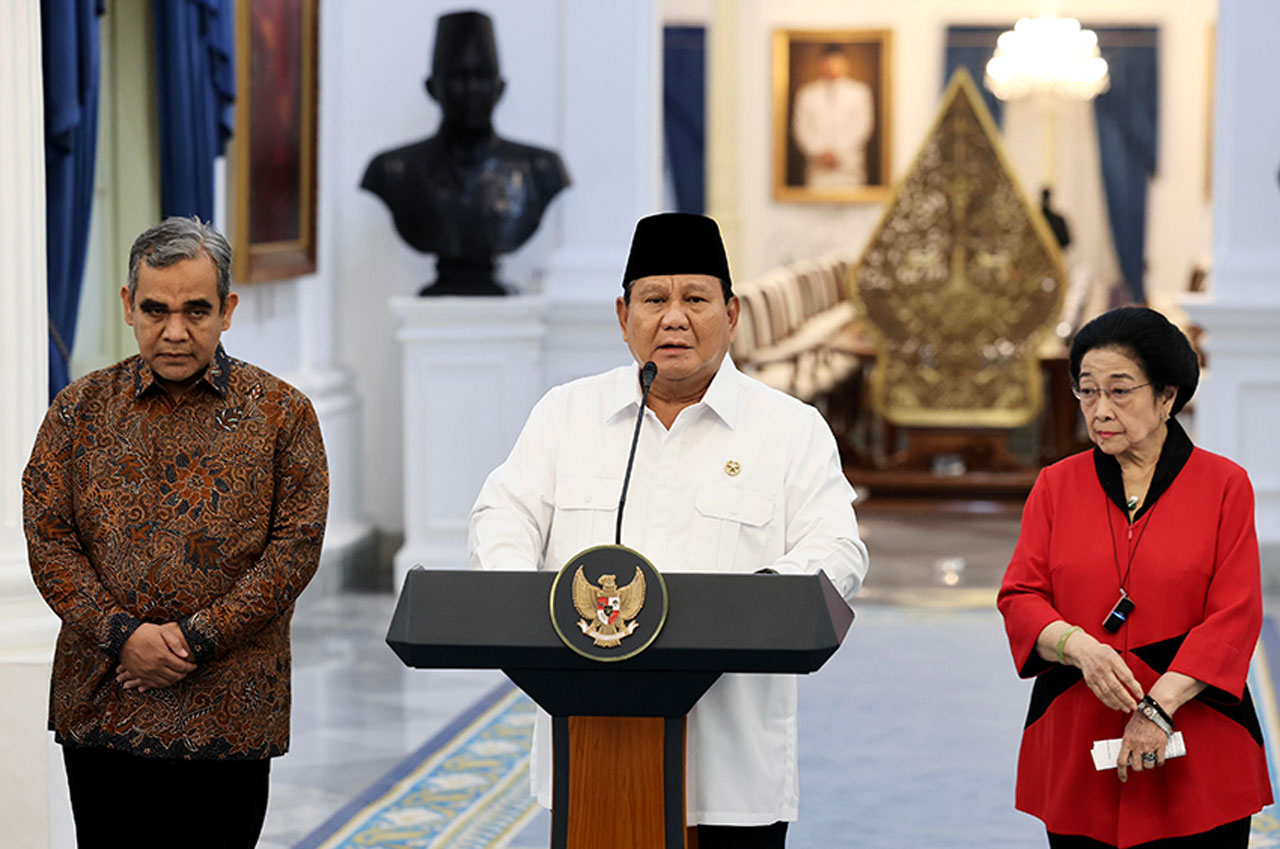 Presiden Prabowo beri keterangan pers di Istana Negara. [Foto: Tim Media Presiden]