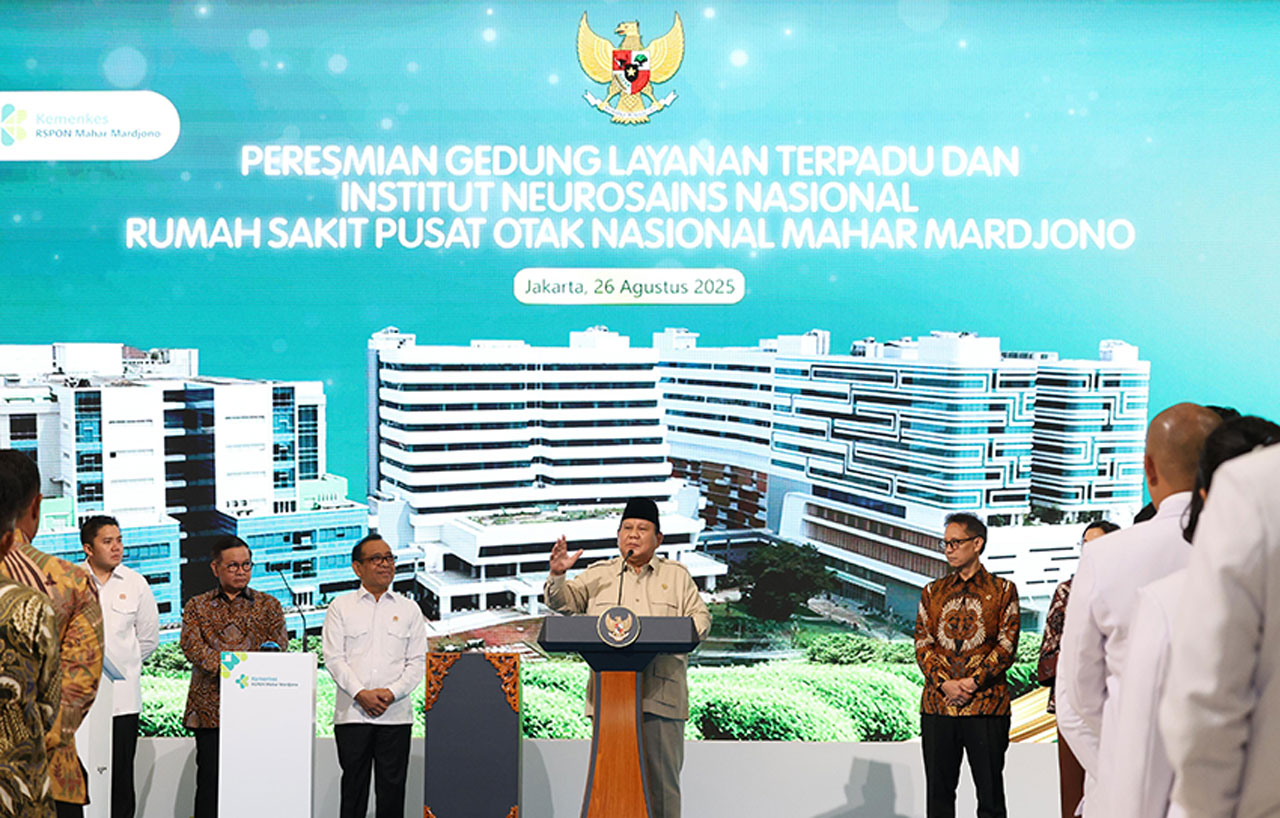 Presiden Prabowo meresmikan Faskes dan Institut Neurossains RS PON, Jakarta. [Tim Media Presiden]