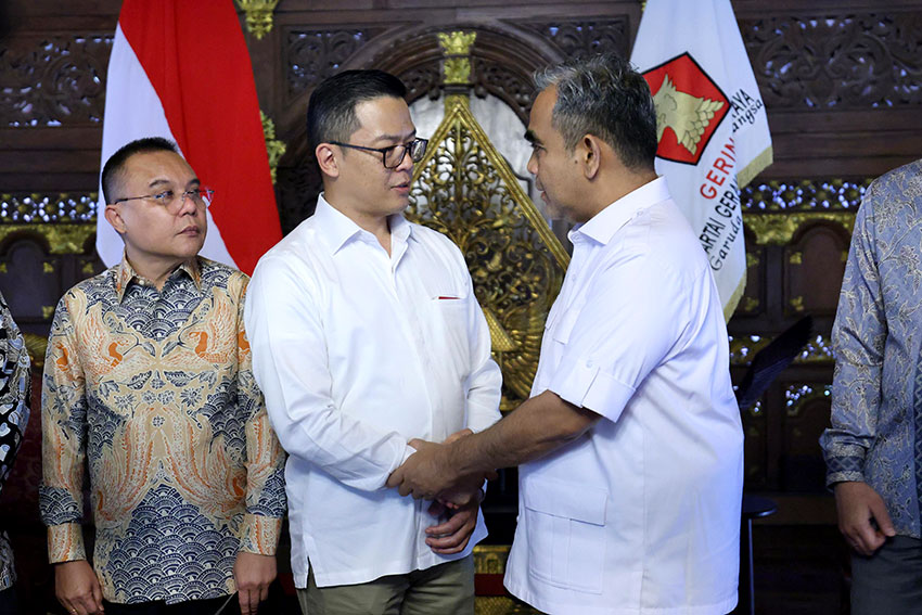 Wakil Ketua Umum Partai Gerindra Sugiono menjabat sebagai Sekjen Partai Gerindra, di Padepokan Garudayaksa, Hambalang, Bogor, Jawa Barat, Jumat (1/8). [Tim Media Presiden]