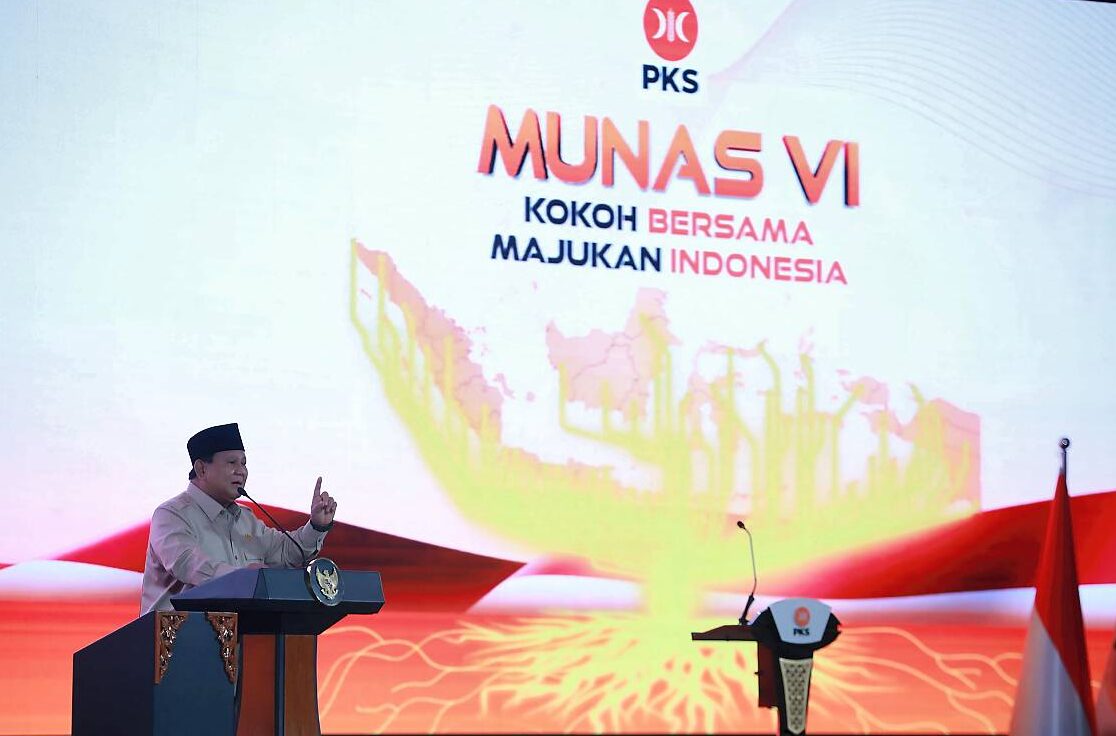 Presiden Prabowo Subianto menutup Munas VI PKS di Jakarta, Senin (29/9). (Foto: Tim Media Presiden)
