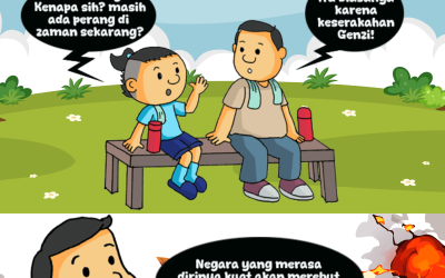 Kartun Om Gemoy dan GenZi : Indonesia, Perdamaian Dunia & Kedaulatan Palestina