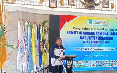 Pengurus KONI Kuningan Dilantik, Legislator Gerindra dan Bupati Dorong Kesejahteraan Atlet Jadi Prioritas