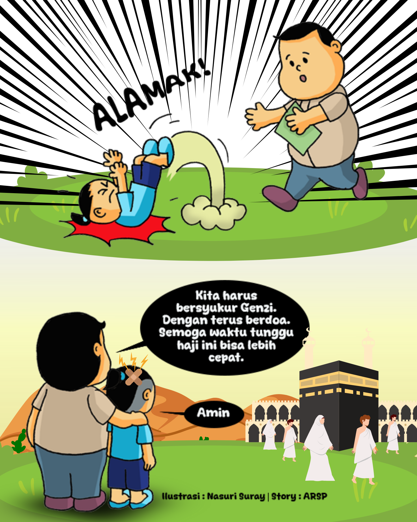 Kartun Om Gemoy dan Genzi Daftar Haji 3