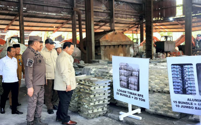 Prabowo:  Rugikan Negara Rp 300 T, 6 Smelter Ilegal di Babel Disita