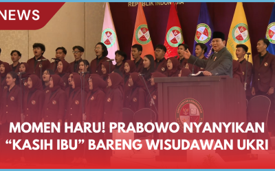 Momen Haru! Prabowo Nyanyikan “Kasih Ibu” Bareng Wisudawan UKRI