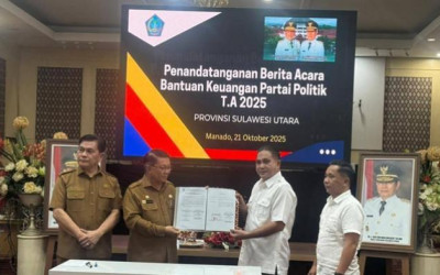 Pemprov Sulawesi Utara Berikan Hibah Rp 1,7 Miliar untuk 9 Partai Politik