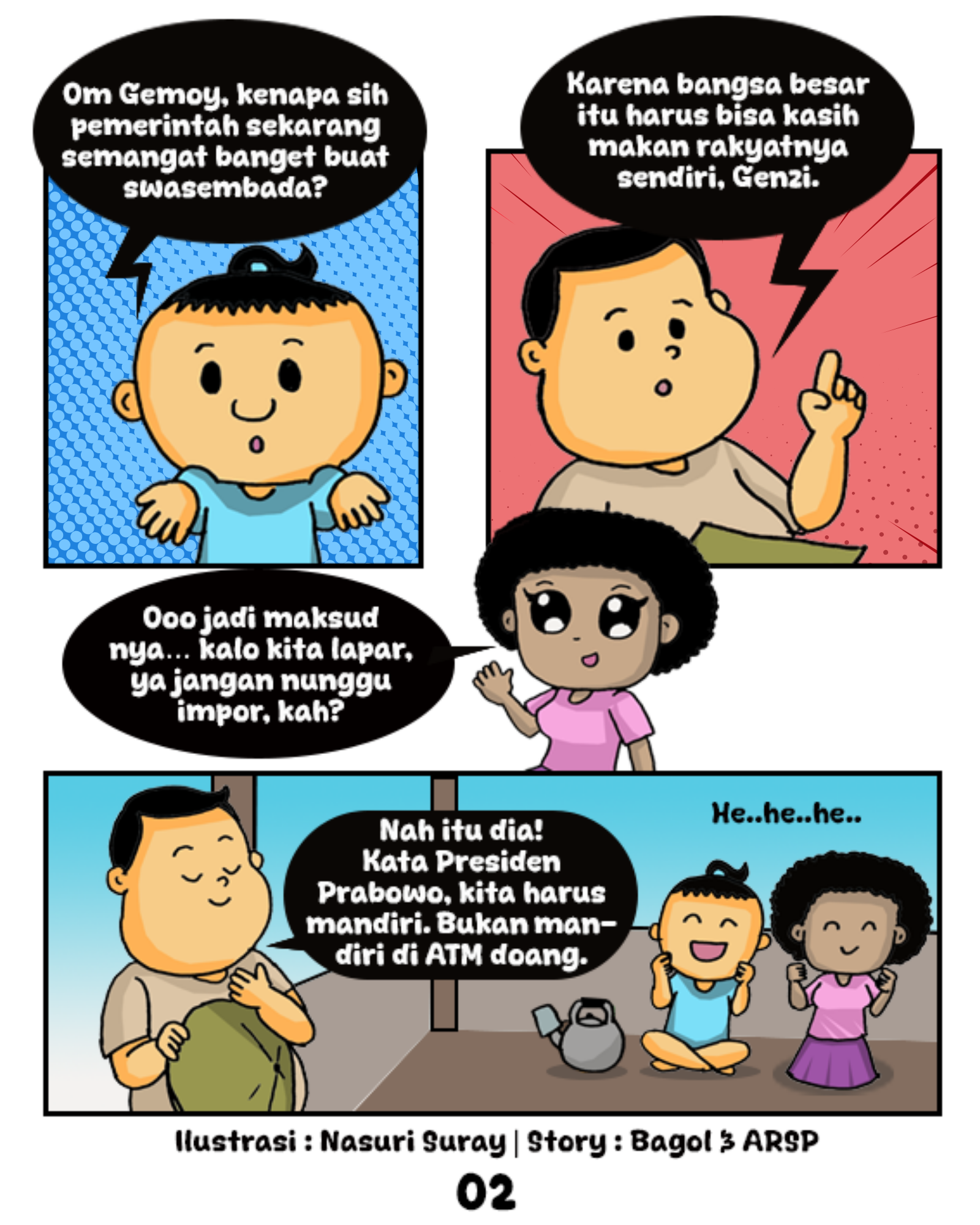 Kartun Genzi dan Om Gemoy : Swasembada (Suray)