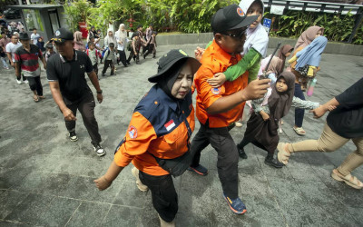 Tsunami Drill di Kota Padang
