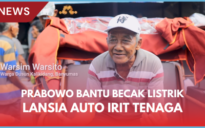 Prabowo Bantu Becak Listrik, Penarik Becak Lansia Banyumas Auto Irit Tenaga