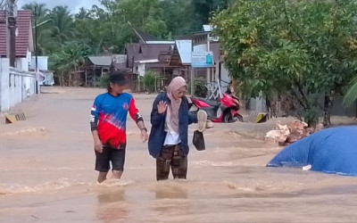 Hujan Deras Picu Banjir Bandang di Kalsel, Ketinggian Air Sampai Atap Rumah