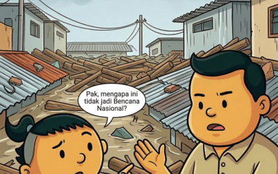 Kartun Pa Broo : Why? Bencana Sumatera Ditolong Pusat Meski Status Belum Naik.