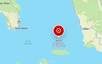 Gempa Bumi Sekuat 5,0 Magnitudo Guncang Sibolga