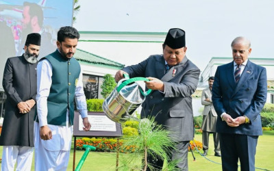 Prabowo dan PM Pakistan Lakukan Tanam Pohon: Simbol Kerja Sama Berkelanjutan