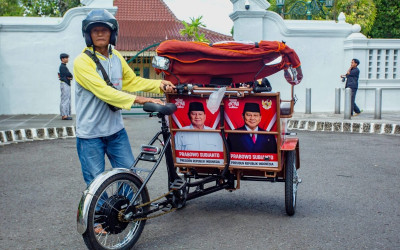 Becak Listrik Bantuan Presiden Prabowo di Yogyakarta
