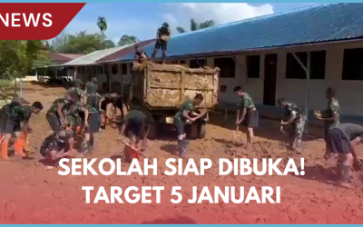 Jelang Semester Baru, Sekolah di Sumatera Dikebut Dibersihkan