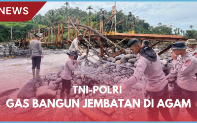 TNI-Polri Turun Bareng, Jembatan Darurat Bikin Akses Warga Agam Hidup Lagi