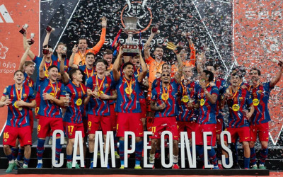 Barcelona Juara Piala Super Spanyol, Raphinha Cetak Brace