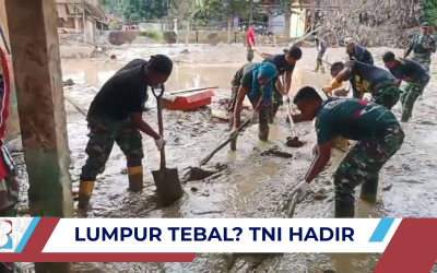 Dengan Serokan dan Gerobak, TNI Bersihkan 19 Sekolah Terdampak Banjir di Aceh Tamiang