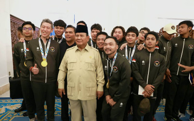 Sambut Atlet Sea Games di Istana, Prabowo: Kalian adalah Lambang Kebangkitan Indonesia!