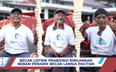 Prabowo Beri Becak Listrik di Pacitan, Penarik Becak Lansia Kini Tak Perlu Ngayuh