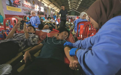 Aksi Donor Darah Massal Gerindra Sumatera Barat