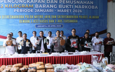 Realisasi Asta Cita, Polda Metro Jaya Ungkap 1.833 Kasus Narkoba Periode Januari-Maret 2026