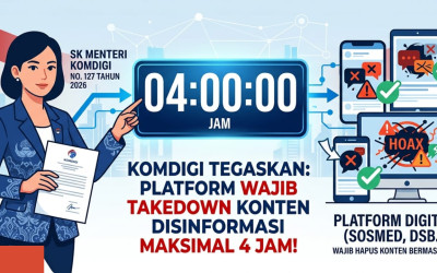 SK Menteri Komdigi No 127 Tahun 2026: Platform Wajib Takedown Konten Disinformasi Maksimal 4 Jam!