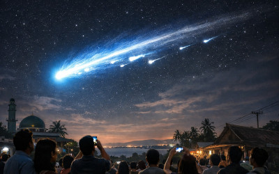 BRIN Ungkap Cahaya Viral Misterius di Langit Lampung–Banten, Ternyata Sampah Antariksa