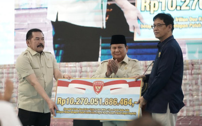 Presiden Prabowo Saksikan Satgas PKH Serahkan Rp10,2 T dan 2,3 Juta Ha ke Negara Hasil Denda Sektor Kehutanan