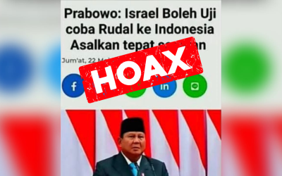 Isu Presiden Prabowo Izinkan Israel Uji Coba Rudal di Indonesia, Fix 100% Hoaks!