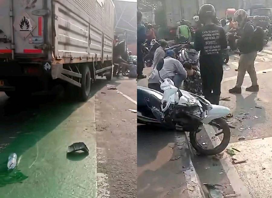 Truk Wing Box Diduga Rem Blong di Simpang Unisma Bekasi: 1 Korban Jiwa, 9 Terluka, Sopir Auto Diamankan!