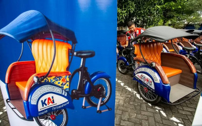 Penyerahan Becak Listrik di Yogyakarta