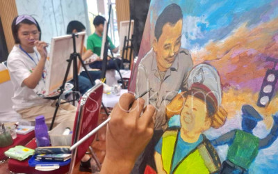 Lomba Lukis Disabilitas Hari Bhayangkara di Pontianak