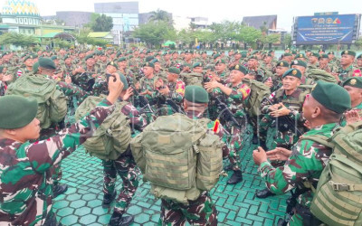 Pelepasan Satgas Pamtas dan Pemusnahan Barang Bukti Hasil Operasi Perbatasan