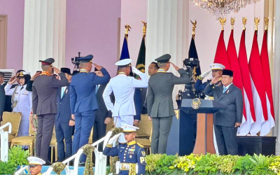 Presiden Prabowo Pimpin Pelantikan Perwira TNI dan Polri