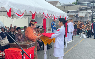 Momen Khidmat WNI di Jepang Rayakan HUT ke-81 RI di KBRI Tokyo