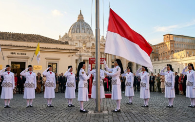 Aksi Unik 11 Biarawati Indonesia Jadi Paskibra HUT RI di Vatikan