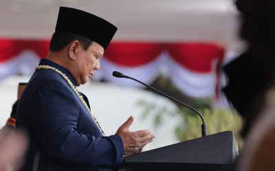 Momen Presiden Prabowo Ajak Peserta Upacara HUT ke-81 RI Berdoa untuk Korban Gempa NTT